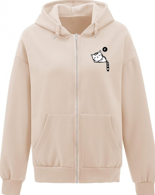 Jaket hoodie dengan gambar kartun lucu